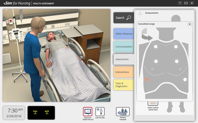 vSim for Nursing health assessment