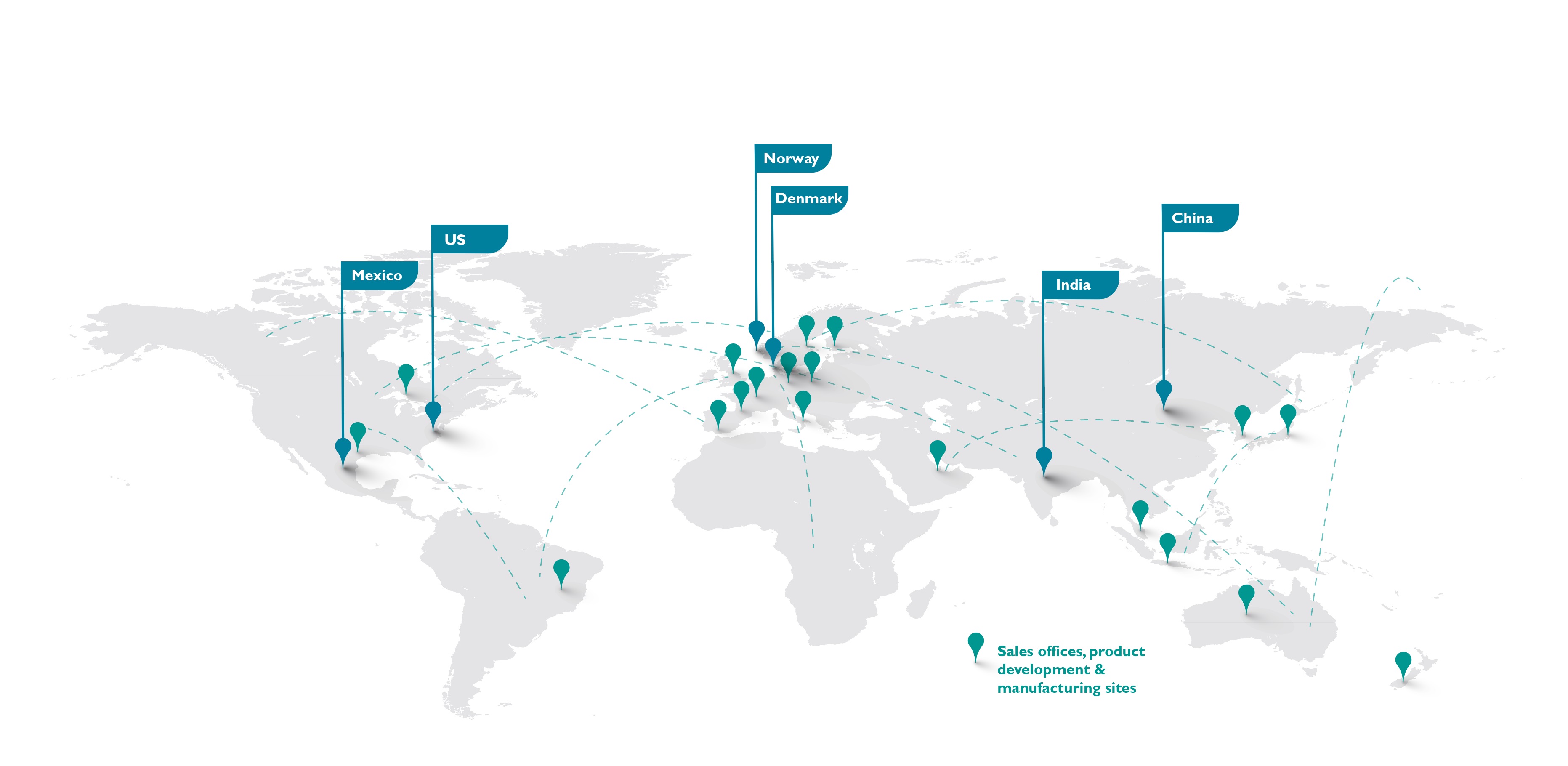 Usines et bureaux Laerdal dans le monde entier.