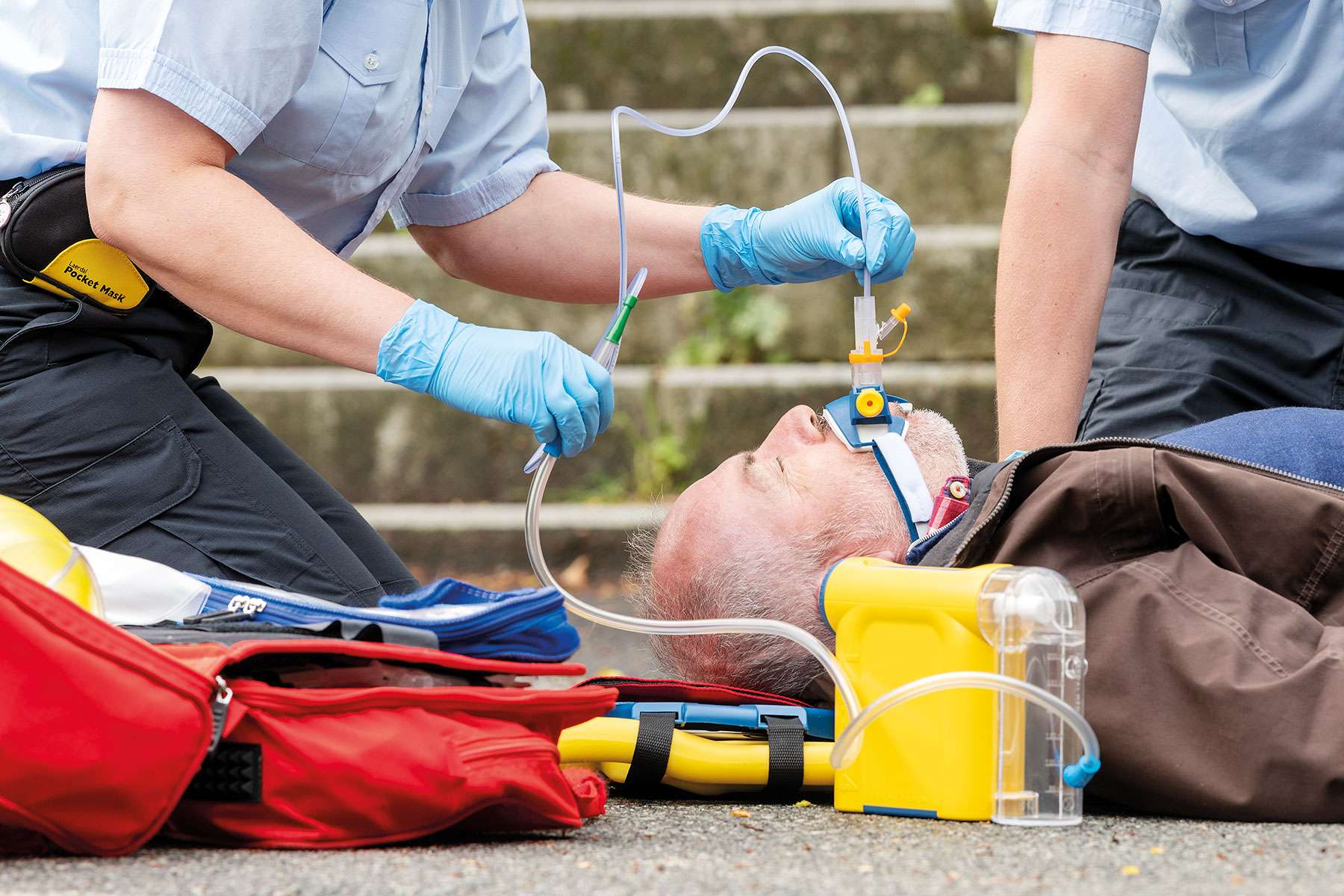 LSCU with Thomas Tube holder being used by ems personnel