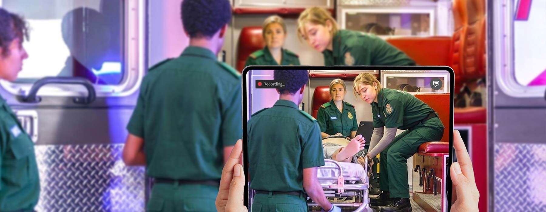 Simulation training in ambulance using SimCapture on a tablet