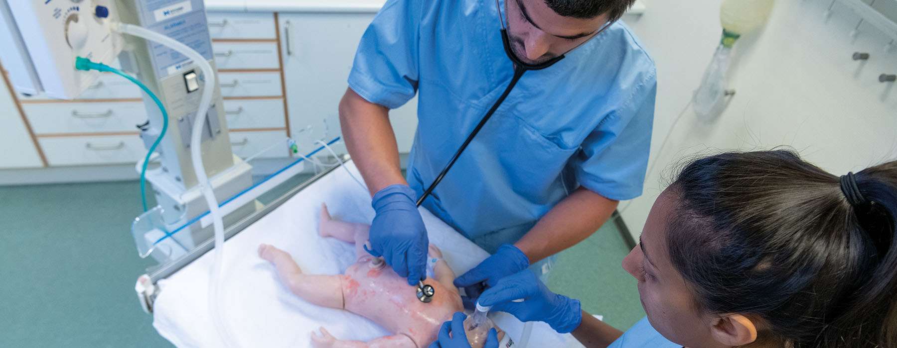 Two nurses training on SimNewB