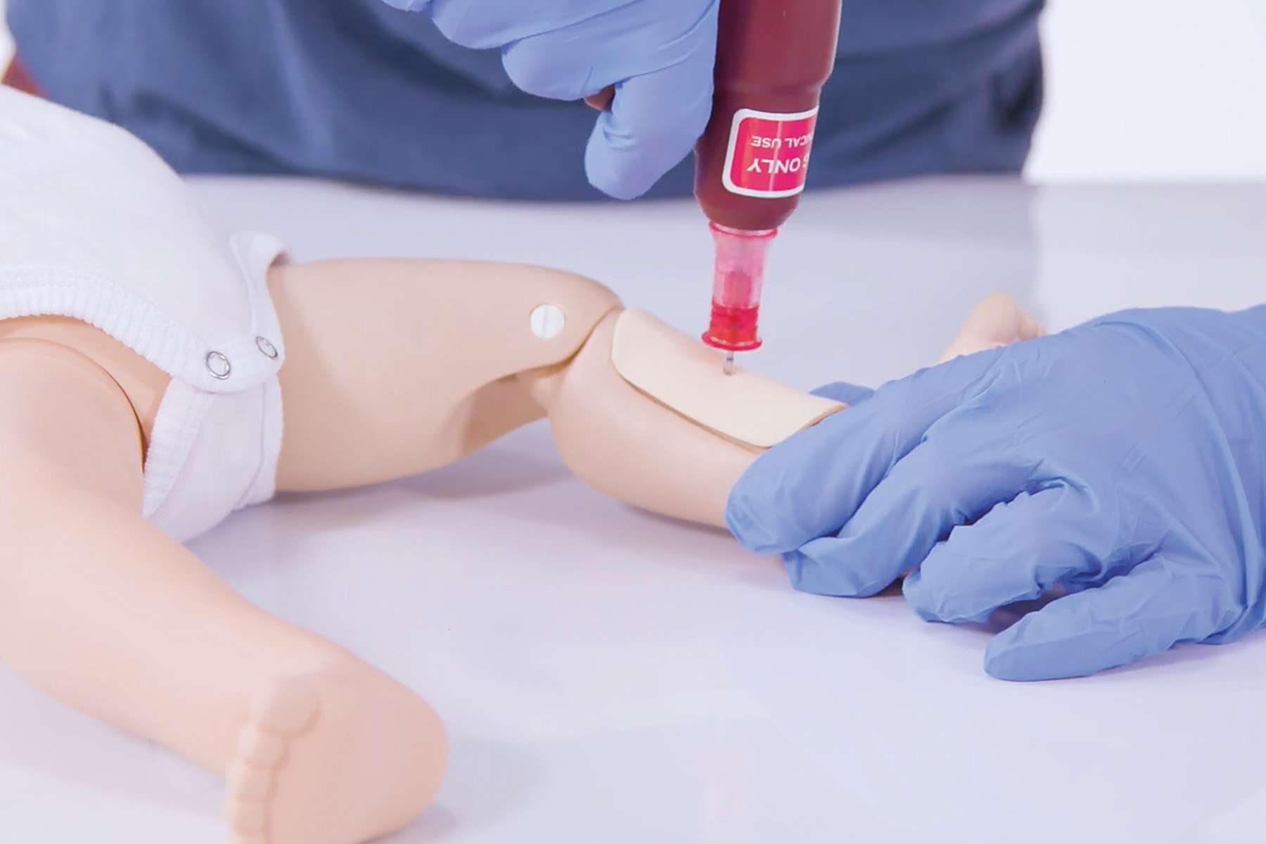 simulation on baby manikin