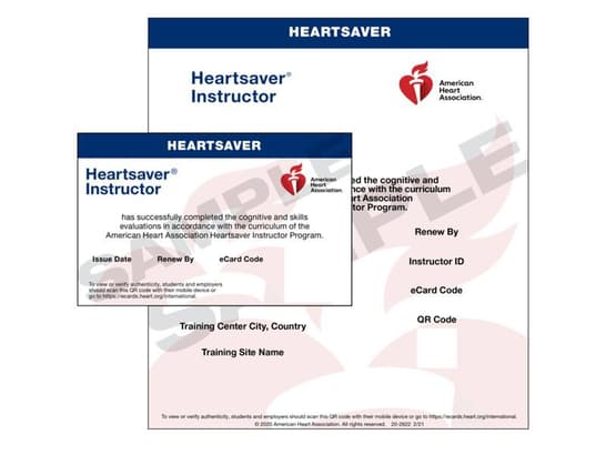 IVE HS FA CPR AED Instructor eCard
