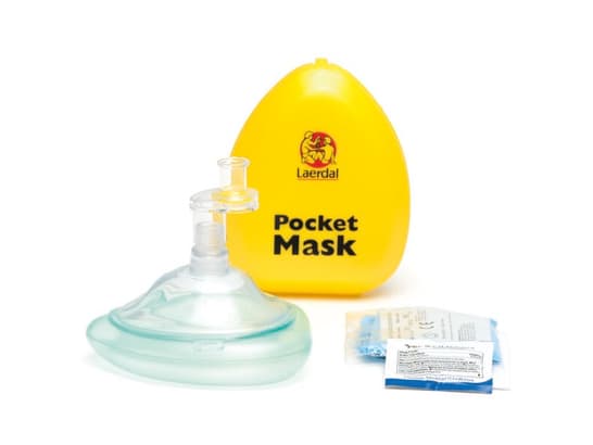 Laerdal Pocket Mask with gloves & wipe in Yellow Hard Case