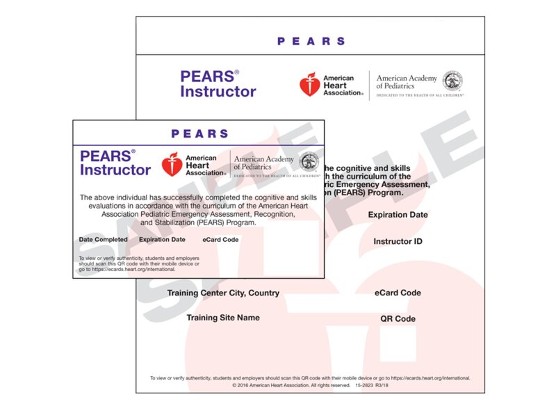 Int. PEARS Tarjeta Instructor