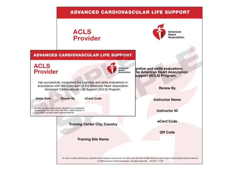 ACLS Provider Ecard International English