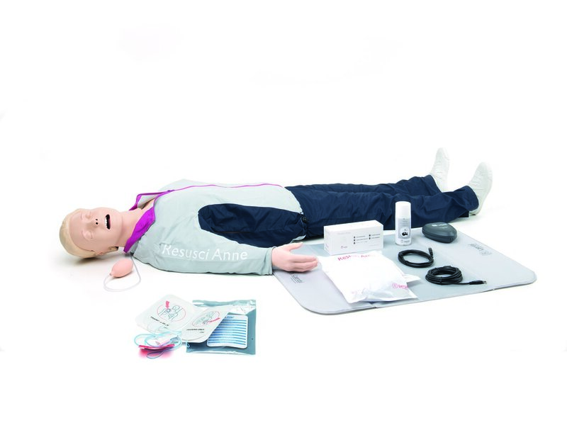 Resusci Anne QCPR AED Airway Head Full Body with Trolley Bag